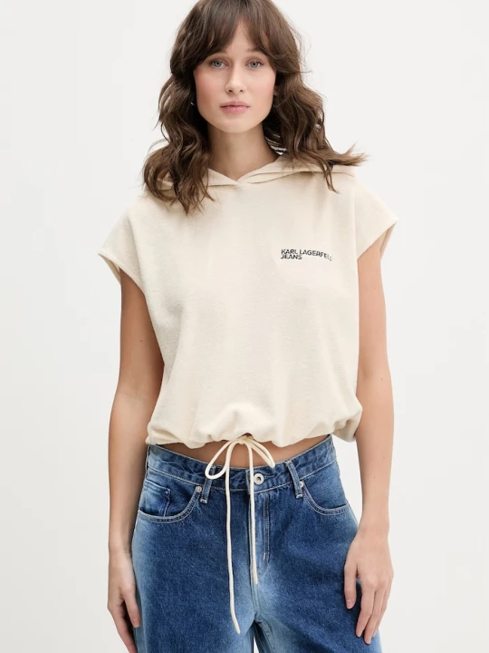 Zdjęcie produktu Karl Lagerfeld Jeans bluza oversize damska beżowy