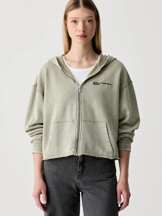 Zdjęcie produktu Karl Lagerfeld Jeans bluza oversize damska bawełniana zielony