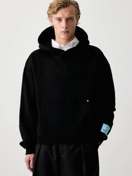 Zdjęcie produktu Karl Lagerfeld Jeans bluza z kapturem męska bawełniana x Pietro Terzini czarny