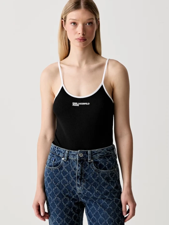 Zdjęcie produktu Karl Lagerfeld Jeans body damskie z bawełną czarny