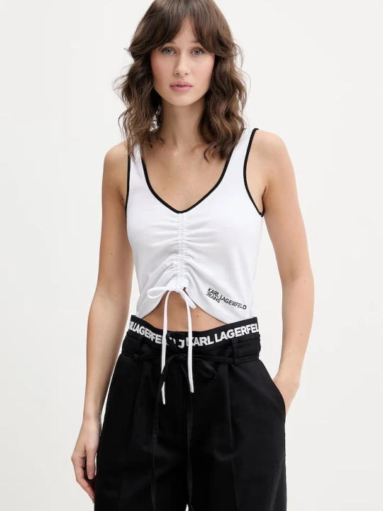 Zdjęcie produktu Karl Lagerfeld Jeans crop top damski biały