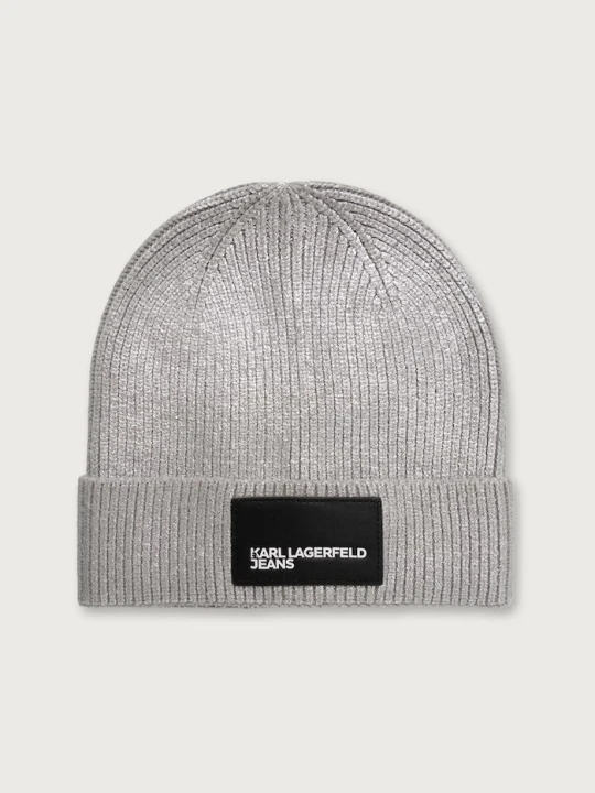 Zdjęcie produktu Karl Lagerfeld Jeans czapka beanie damska srebrny