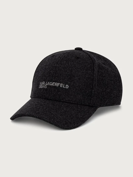 Zdjęcie produktu Karl Lagerfeld Jeans czapka z daszkiem damska z wełną czarny