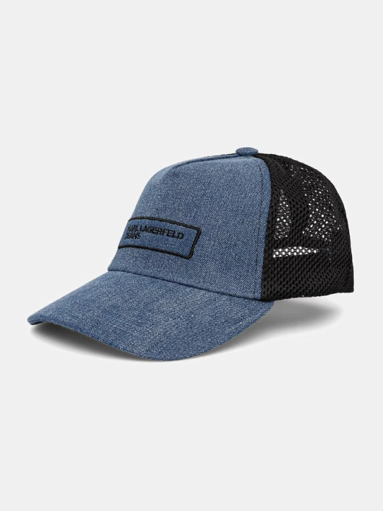 Zdjęcie produktu Karl Lagerfeld Jeans czapka z daszkiem trucker damska bawełniana niebieski