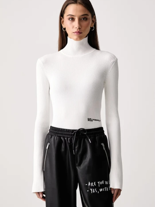 Zdjęcie produktu Karl Lagerfeld Jeans golf damski z wiskozą biały