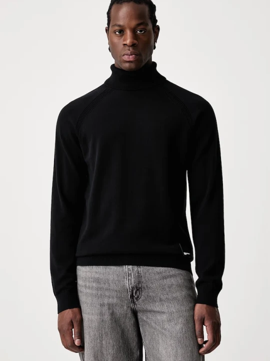 Zdjęcie produktu Karl Lagerfeld Jeans golf męski bawełniany czarny