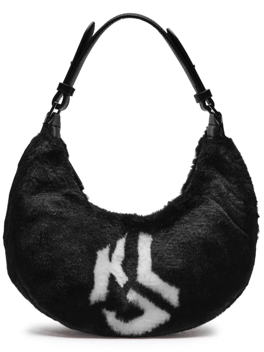 Zdjęcie produktu Karl Lagerfeld Jeans Hobo | shearling czarny