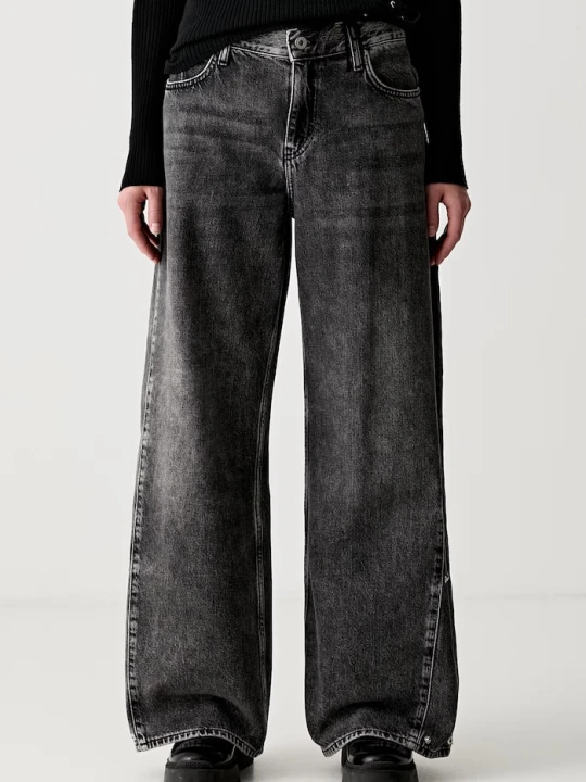 Zdjęcie produktu Karl Lagerfeld Jeans jeansy wide leg damskie szary