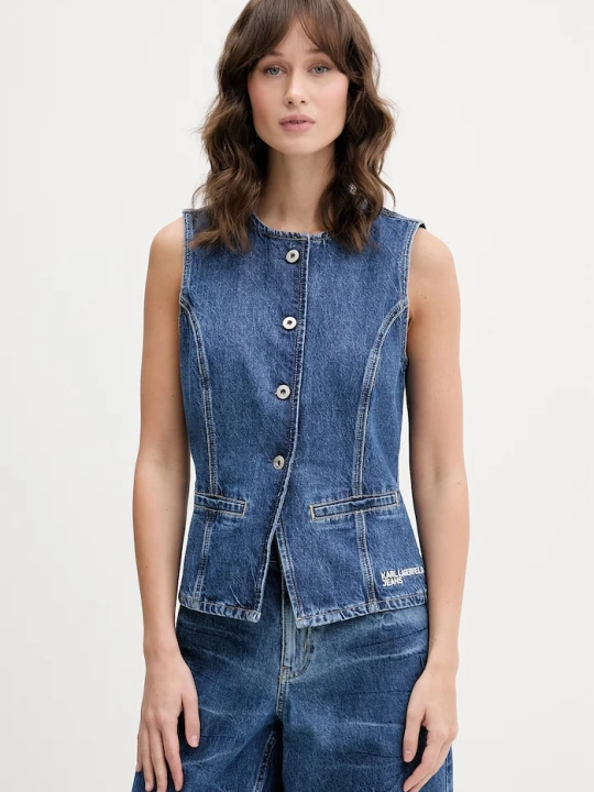 Zdjęcie produktu Karl Lagerfeld Jeans kamizelka damska jeansowa niebieski