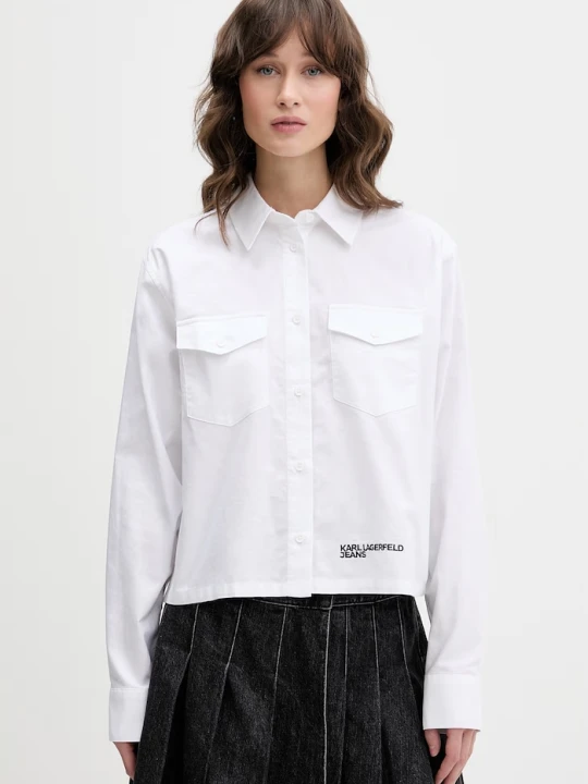 Zdjęcie produktu Karl Lagerfeld Jeans koszula damska bawełniana biały