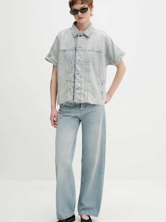 Zdjęcie produktu Karl Lagerfeld Jeans kurtka jeansowa damska bawełniana niebieski
