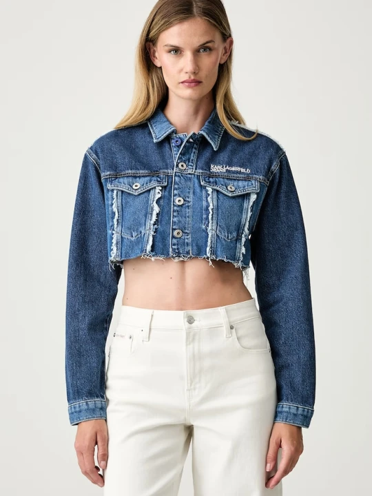 Zdjęcie produktu Karl Lagerfeld Jeans kurtka jeansowa damska bawełniana niebieski