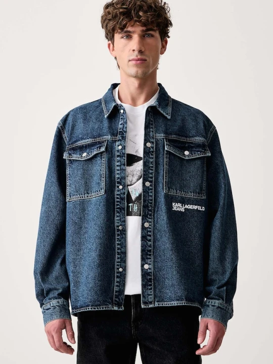 Zdjęcie produktu Karl Lagerfeld Jeans kurtka koszulowa męska jeansowa granatowy