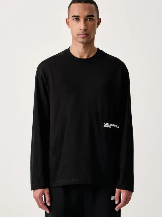 Zdjęcie produktu Karl Lagerfeld Jeans longsleeve męski bawełniany czarny