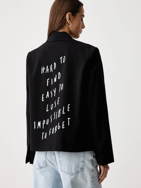 Zdjęcie produktu Karl Lagerfeld Jeans marynarka jednorzędowa damska x Pietro Terzini czarny