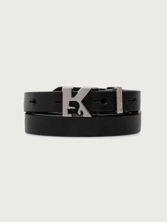 Zdjęcie produktu Karl Lagerfeld Jeans pasek damski skórzany czarny