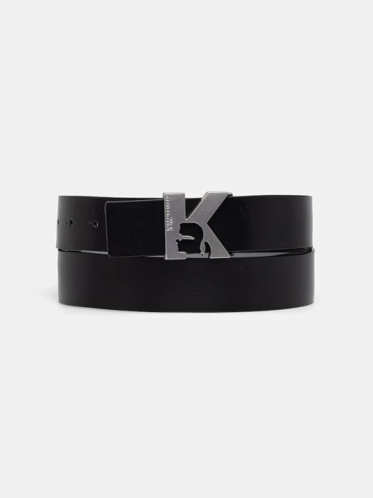 Zdjęcie produktu Karl Lagerfeld Jeans pasek dwustronny męski skórzany czarny