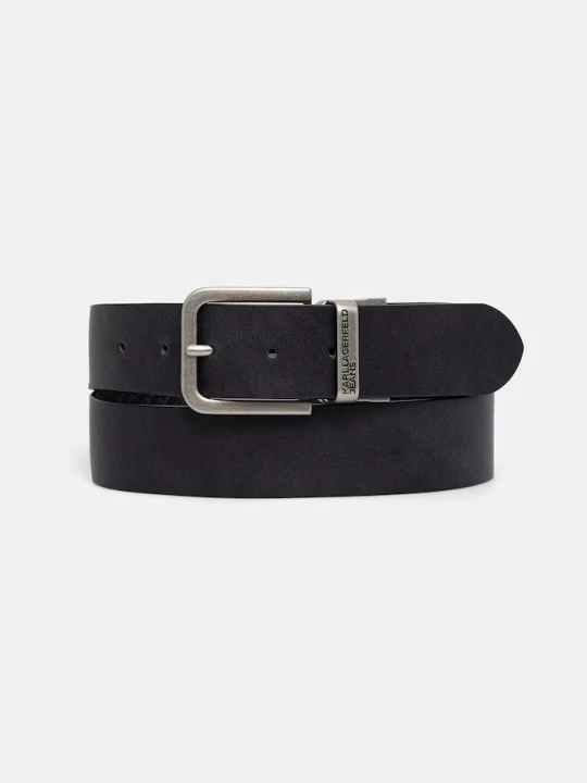 Zdjęcie produktu Karl Lagerfeld Jeans pasek dwustronny męski skórzany czarny