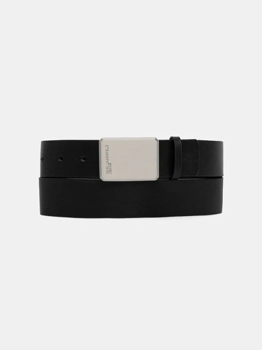 Zdjęcie produktu Karl Lagerfeld Jeans pasek skórzany czarny
