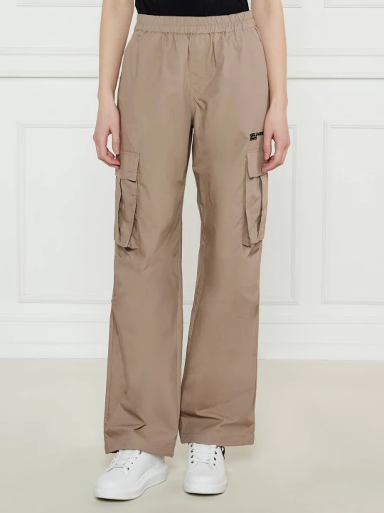 Zdjęcie produktu Karl Lagerfeld Jeans Spodnie cargo | flare fit brązowy