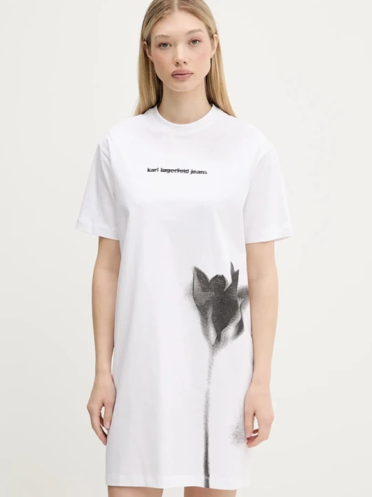 Zdjęcie produktu Karl Lagerfeld Jeans sukienka bawełniana biały