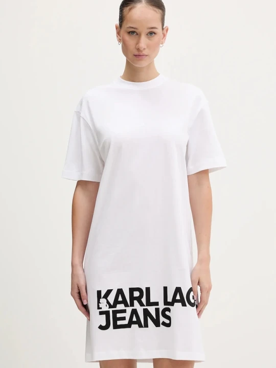 Zdjęcie produktu Karl Lagerfeld Jeans sukienka bawełniana biały