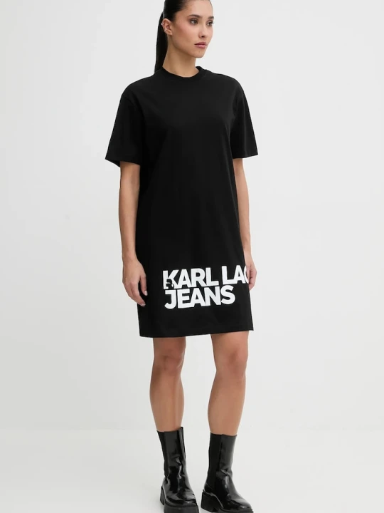 Zdjęcie produktu Karl Lagerfeld Jeans sukienka bawełniana czarny