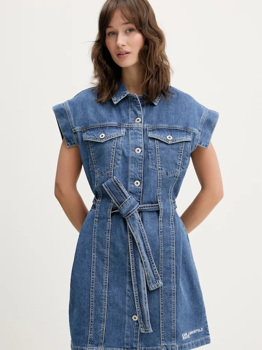 Zdjęcie produktu Karl Lagerfeld Jeans sukienka jeansowa niebieski
