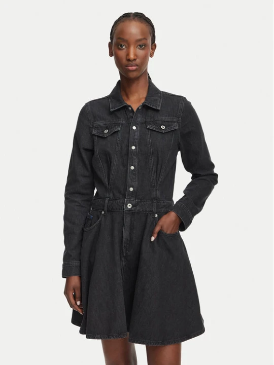 Zdjęcie produktu Karl Lagerfeld Jeans Sukienka jeansowa B3W13033 Czarny A-Line Fit
