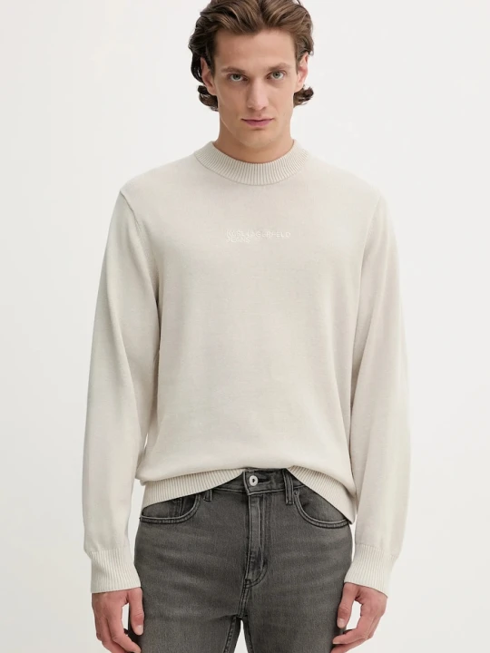 Zdjęcie produktu Karl Lagerfeld Jeans sweter bawełniany beżowy