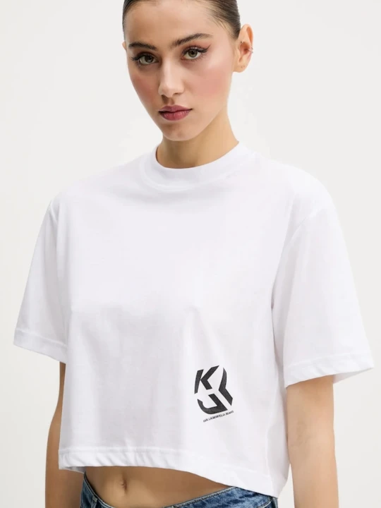 Zdjęcie produktu Karl Lagerfeld Jeans t-shirt z bawełną biały