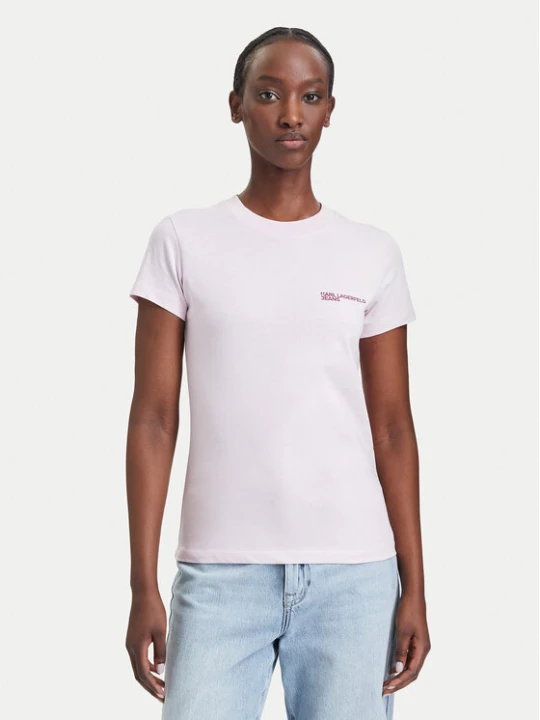 Zdjęcie produktu Karl Lagerfeld Jeans T-Shirt A1W17004 Różowy jasny Slim Fit