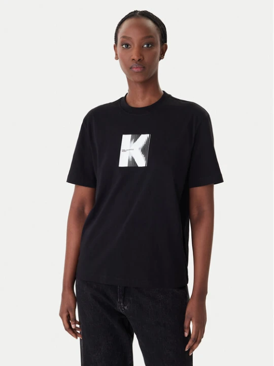 Zdjęcie produktu Karl Lagerfeld Jeans T-Shirt B1W17055 Czarny Relaxed Fit