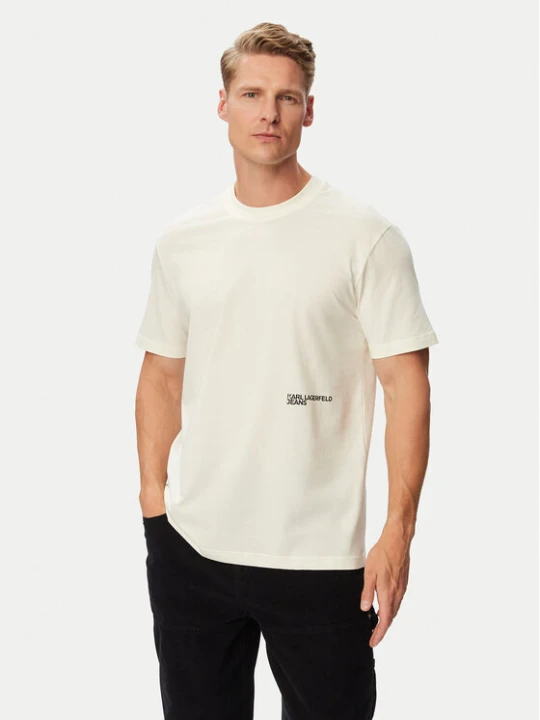 Zdjęcie produktu Karl Lagerfeld Jeans T-Shirt B3M17005 Kremowy Regular Fit