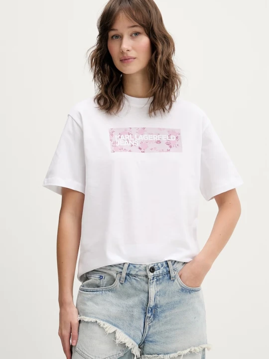 Zdjęcie produktu Karl Lagerfeld Jeans t-shirt bawełniany biały