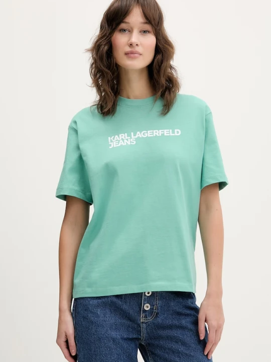 Zdjęcie produktu Karl Lagerfeld Jeans t-shirt damski bawełniany zielony