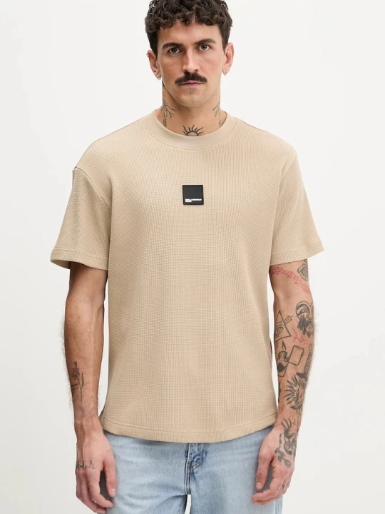 Zdjęcie produktu Karl Lagerfeld Jeans t-shirt bawełniany beżowy