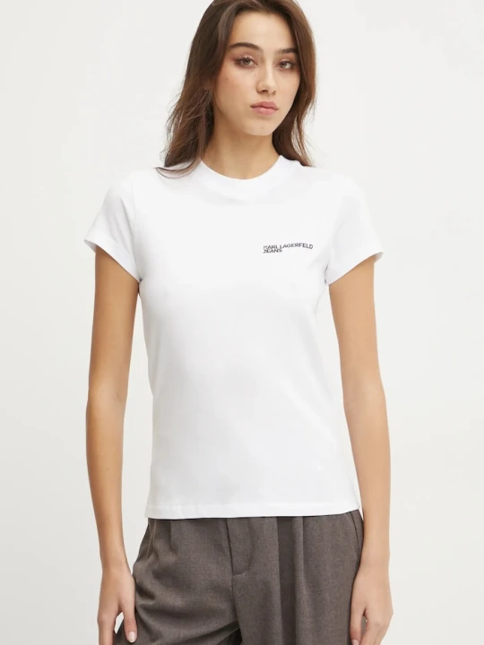 Zdjęcie produktu Karl Lagerfeld Jeans T-shirt damski bawełniany biały