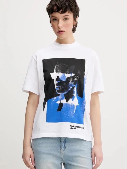 Zdjęcie produktu Karl Lagerfeld Jeans t-shirt bawełniany biały