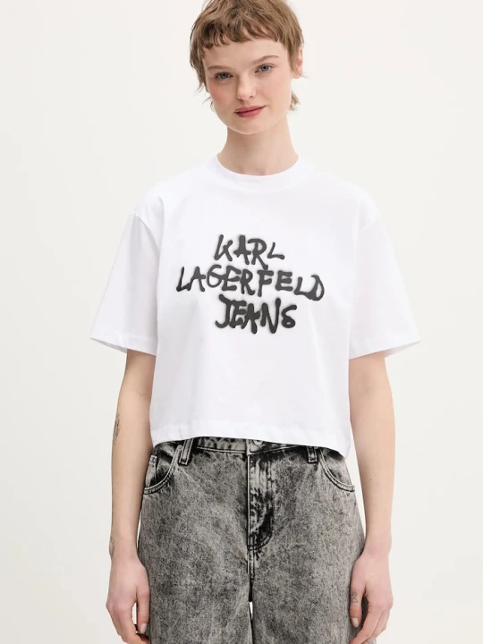 Zdjęcie produktu Karl Lagerfeld Jeans t-shirt bawełniany biały