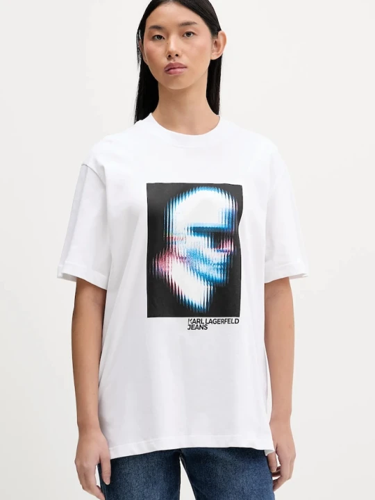 Zdjęcie produktu Karl Lagerfeld Jeans t-shirt bawełniany biały