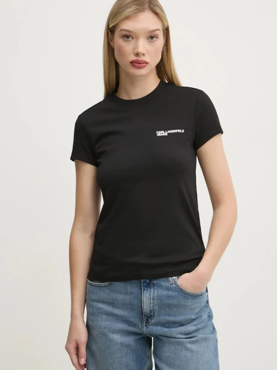 Zdjęcie produktu Karl Lagerfeld Jeans T-shirt damski bawełniany czarny