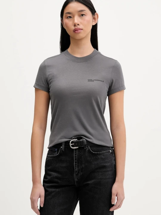 Zdjęcie produktu Karl Lagerfeld Jeans T-shirt damski bawełniany szary
