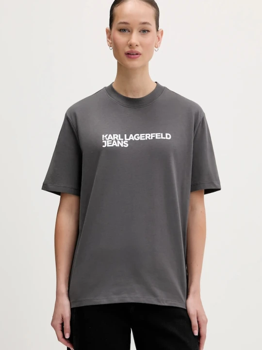 Zdjęcie produktu Karl Lagerfeld Jeans t-shirt damski bawełniany szary