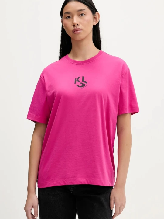 Zdjęcie produktu Karl Lagerfeld Jeans T-shirt damski bawełniany różowy