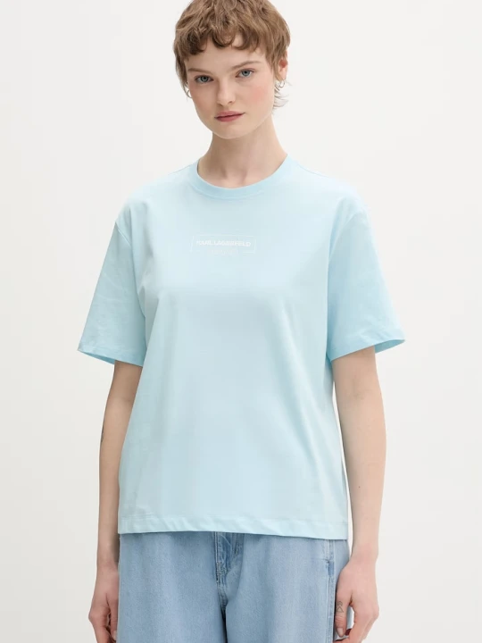 Zdjęcie produktu Karl Lagerfeld Jeans t-shirt damski bawełniany niebieski