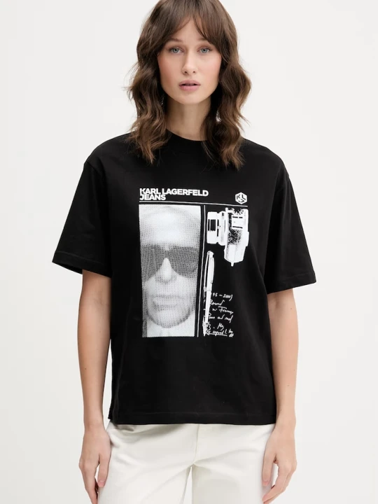 Zdjęcie produktu Karl Lagerfeld Jeans t-shirt damski bawełniany czarny