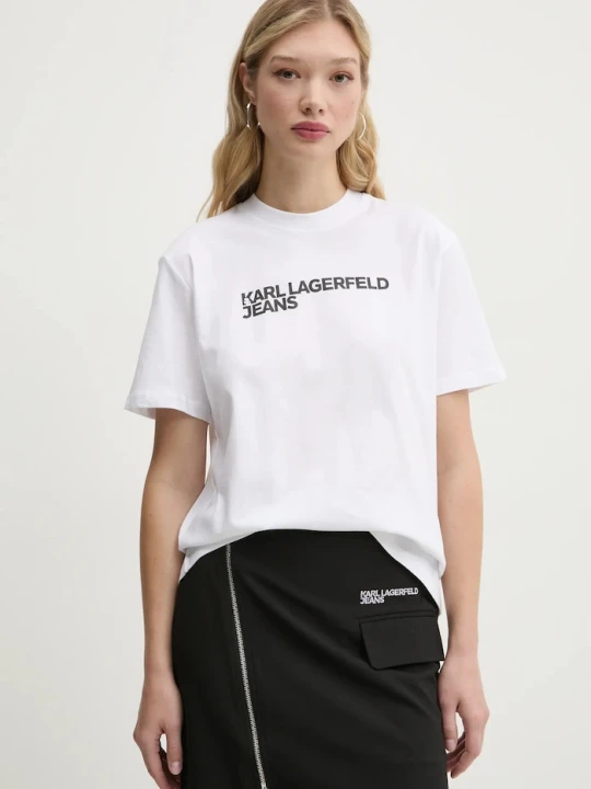 Zdjęcie produktu Karl Lagerfeld Jeans t-shirt damski bawełniany biały