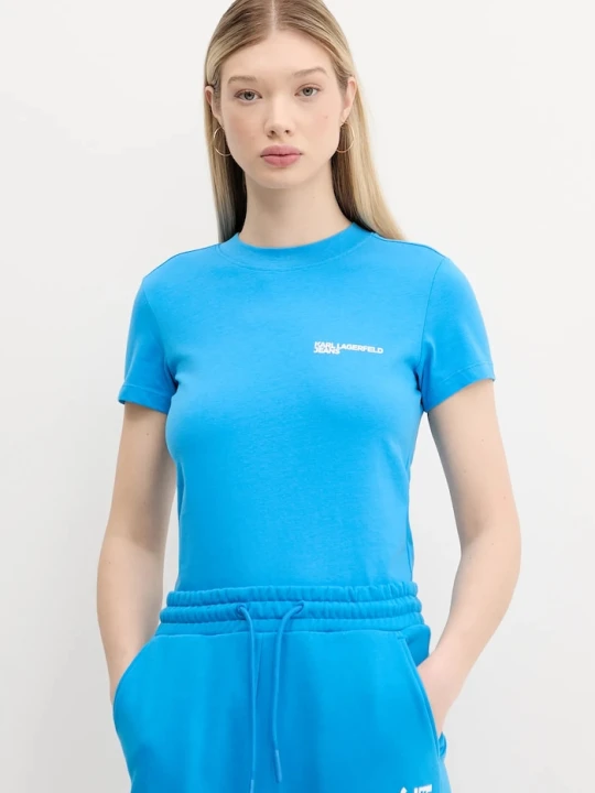 Zdjęcie produktu Karl Lagerfeld Jeans T-shirt damski bawełniany niebieski