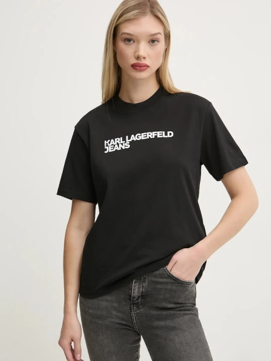 Zdjęcie produktu Karl Lagerfeld Jeans t-shirt damski bawełniany czarny